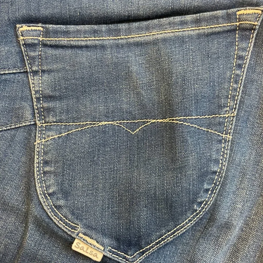 Salsa high waisted slim zip front denim jeans classic medium wash womens size 30 - Picture 3 of 11